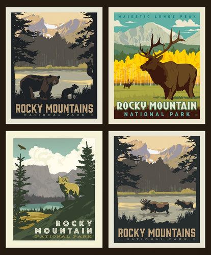 National Parks Pillow panel Rocky Mountain Parks